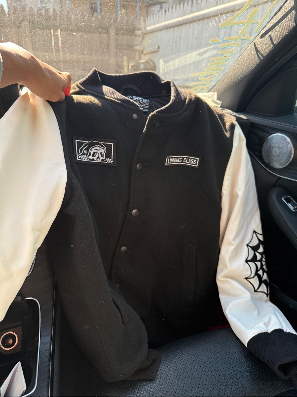 Lurking Class Black & White Varsity Bomber Jacket